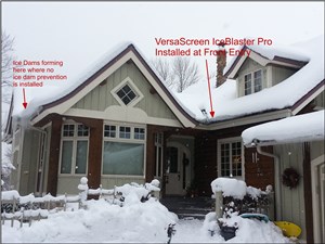 VersaScreen IceBlaster Pro heated gutter protection for ice dam prevention