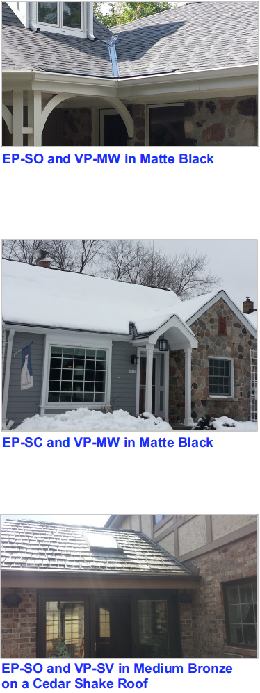 pictures of heated eave, specialty panel, heated gutter prevention, heated valleys