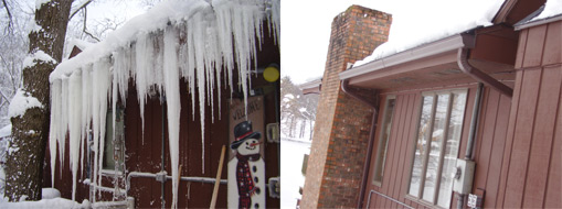 Before Ice Dam Prevention System and After Ice Dam Prevention System